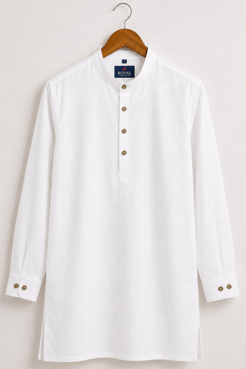 Men's Premium White Mandarin Collar Kurta