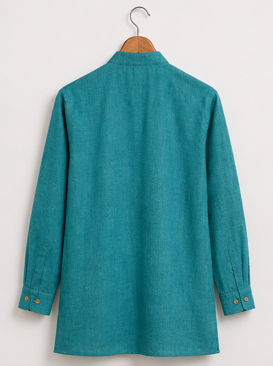 Men's Premium Teal Mandarin Collar Kurta