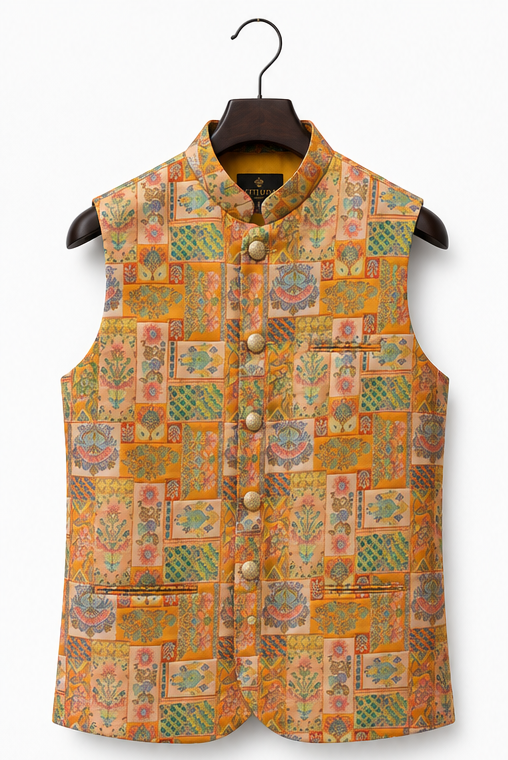 Ornate Patchwork Nehru Vest