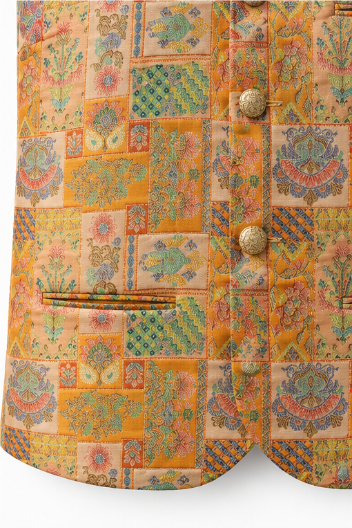 Ornate Patchwork Nehru Vest
