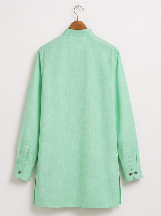 Men's Premium Mint Green Mandarin Collar Kurta